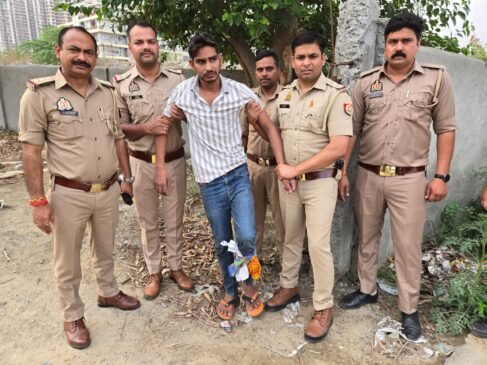 Greater noida :बिसरख पुलिस और 25 हजार के इनामी बदमाश के बीच मुठभेड़